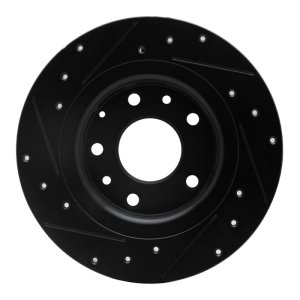 Mazda CX-3 Brake Rotor (1) - Rear Right - R1 Concepts - Drilled & Slotted - Black - `16-`18